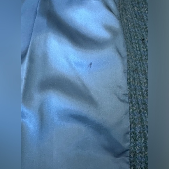 HARRIS TWEED Vintage Hand Woven Coat Blue 100% Scottish Wool Size XL PTP 23” - Picture 10 of 12